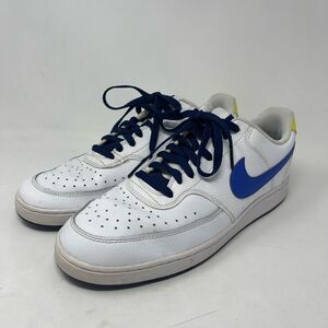 Nike White Blue Void Court Vision Low Casual Sneakers Shoes Size 10.5